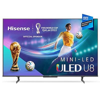 Hisense U8H 55 Inch QLED Series Quantum 4K ULED Mini-LED Class Google Smart TV with Alexa Compatibility, Quantum Dot TV